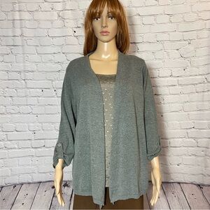 Elementz Grey Cardigan With Attached Tank Top Size M